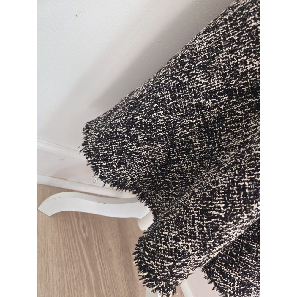 Jason Wu Tweed Cotton Blend Black White Full A-line Midi Knit Fringe Skirt 6 S - Picture 5 of 10
